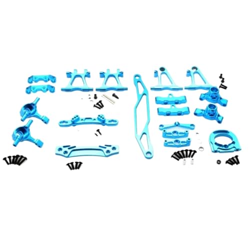 Für Tamiya Für TT02 RC Auto Upgrade Teile 1/10 Metall Modifikation Zubehör Kit Suspension Arme Lenkung Fernbedienung Upgrade Teile RC Zubehör(Blue) von Generic