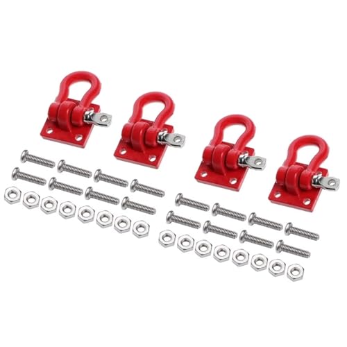 Für Traxxas Für TRX4 Für Axial Für SCX10 1/10 RC Crawler Auto D90 Teile Metall Anhänger Abschleppen Schnalle Abschlepphaken Für Klettern Anhänger Schäkel RC Zubehör(Red2) von Generic