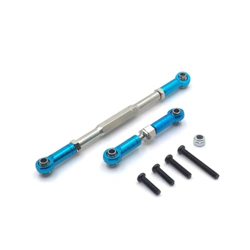 Für WPL C14 C24 B14 B24 B16 B36 Metall Einstellbare Lenkung Link Servo Link Stange Lenkgestänge RC Auto Upgrade Teile RC Zubehör(Blue) von Generic