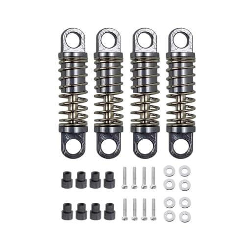 Für Wltoys 284131 K969 K979 K989 K999 P929 P939 1/28 4 Stücke Metall Stoßdämpfer Dämpfer RC Auto Upgrades Teile RC Zubehör(Gray) von Generic