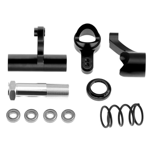 Für ZD Für Racing DBX-07 EX-07 1/7 Metall Zubehör Kit Lenkung Tasse Lenkung Montage Motor Montieren RC Auto Upgrade Teile RC Zubehör(Black,Steering Assembly) von Generic