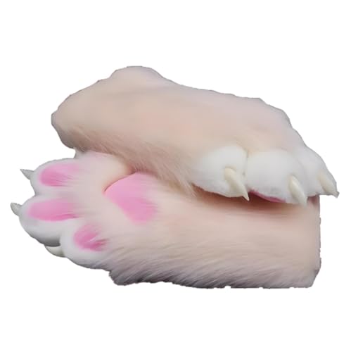 Furry Fursuit Paw Handschuhe, Faux Pel Cat Paw Tierpfote, flauschige Fursuitpfote, handgefertigtes Kunstpelz für Erwachsene Unisex Cosplay Comic Con von Generic