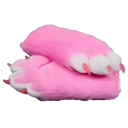 Furry Fursuit Paw Handschuhe, Faux Pel Cat Paw Tierpfote, flauschige Fursuitpfote, handgefertigtes Kunstpelz für Erwachsene Unisex Cosplay Comic Con von Generic