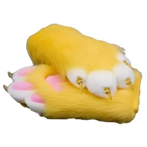 Furry Fursuit Paw Handschuhe, Faux Pel Cat Paw Tierpfote, flauschige Fursuitpfote, handgefertigtes Kunstpelz für Erwachsene Unisex Cosplay Comic Con von Generic