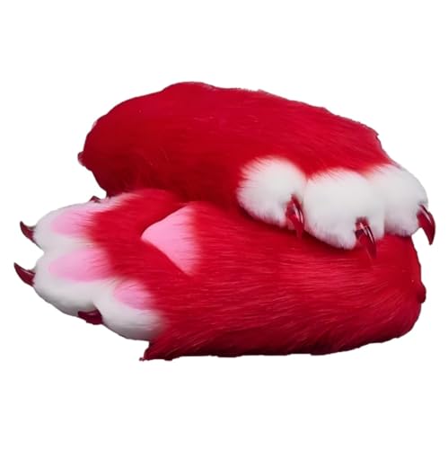 Furry Fursuit Paw Handschuhe, Faux Pel Cat Paw Tierpfote, flauschige Fursuitpfote, handgefertigtes Kunstpelz für Erwachsene Unisex Cosplay Comic Con von Generic