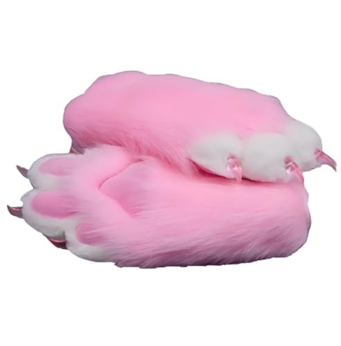 Furry Fursuit Paw Handschuhe, Faux Pel Cat Paw Tierpfote, flauschige Fursuitpfote, handgefertigtes Kunstpelz für Erwachsene Unisex Cosplay Comic Con von Generic