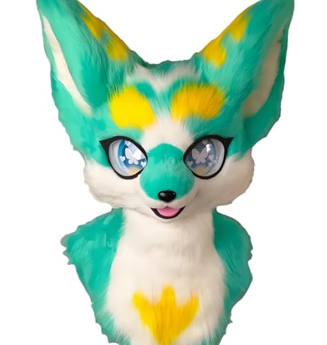 Fursuit Head Mask Fluffy, Kostüm -Requisiten Maske Katze, Pursuit Head Mask Handmade für Erwachsene Cosplay Party Comic Con Kostümparty Fursuit Head Mask Fluffy, Kostüm -Requisiten Maske Katze, Pursuit Head Mask Handmade für Erwachsene Cosplay Party Comic Con Kostümparty von Generic