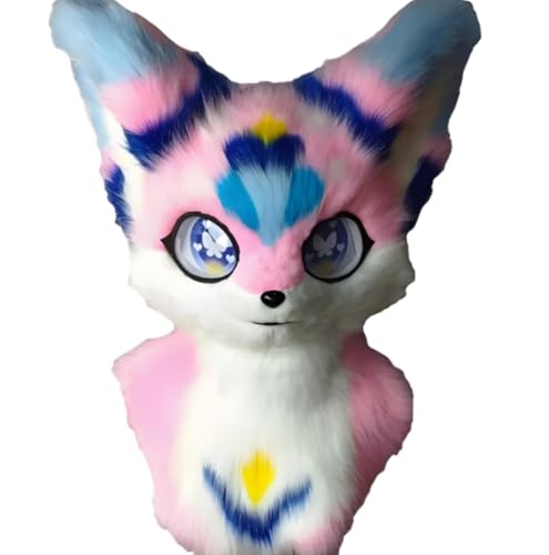 Fursuit Head Mask Fluffy, Kostüm -Requisiten Maske Katze, Pursuit Head Mask Handmade für Erwachsene Cosplay Party Comic Con Kostümparty Fursuit Head Mask Fluffy, Kostüm -Requisiten Maske Katze, Pursuit Head Mask Handmade für Erwachsene Cosplay Party Comic Con Kostümparty von Generic