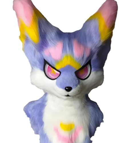 Fursuit Headmaske handgefertigt, pelziges Kostümzubehör, Plüsch -Katzenfuchs -Maske -Pelz -Kopfmaske für Erwachsene Kostümparty Cosplay Fursuit Headmaske handgefertigt, pelziges Kostümzubehör, Plüsch -Katzenfuchs -Maske -Pelz -Kopfmaske für Erwachsene Kostümparty Cosplay von Generic