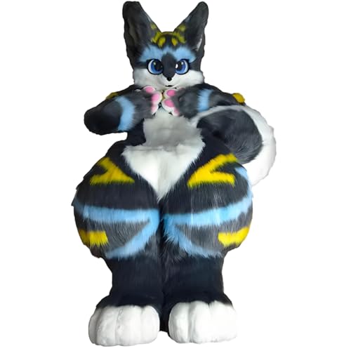 Fursuit -Maskottchenkostüme, Pursuit Paw Handschuhe handgefertigt, pelziges Anzug tragbares Cosplay, für Erwachsene Unisex Halloween Cosplay Party Fursuit -Maskottchenkostüme, Pursuit Paw Handschuhe handgefertigt, pelziges Anzug tragbares Cosplay, für Erwachsene Unisex Halloween Cosplay Party von Generic