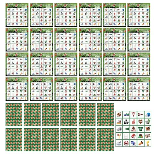 Fußball Bingo Spiel Fußball Bingo Karten - Brettspielkarte für 24 Spieler | Fußball Bingo Brettspielkarte, Fußballthema Herausforderung Spieldecks Familienbrettspiel für Kinder, Teenager von Generic