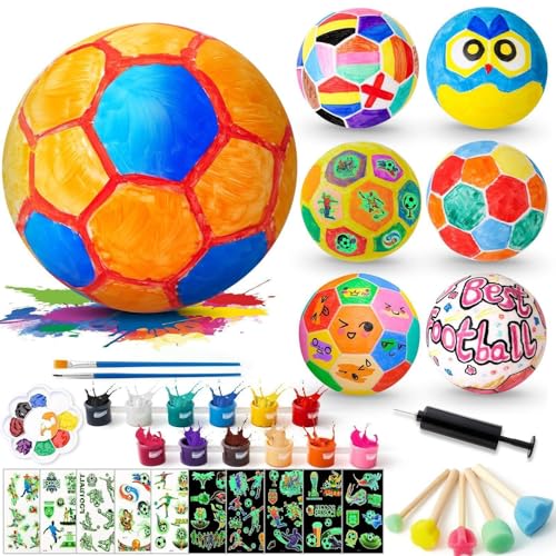 Fußball Malen Set - 12 Farben Fußball Mal Set - Kunstbedarf Mit Leuchtaufklebern Für Kinderzimmer Wohnzimmer Weihnachtsfeier Und Feiertage von Generic