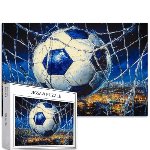 Fußball-Puzzles für Erwachsene, Fußballtor-Puzzle, Sport, Graffiti-Puzzle, anspruchsvolle Familienaktivitäten, buntes Bastelpuzzle für Heimdekoration, Geschenke, 68 x 50 cm, 1000 Teile Fußball-Puzzles für Erwachsene, Fußballtor-Puzzle, Sport, Graffiti-Puzzle, anspruchsvolle Familienaktivitäten, buntes Bastelpuzzle für Heimdekoration, Geschenke, 68 x 50 cm, 1000 Teile von Generic