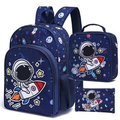 Fußball gemusterte Grundschule Rucksack Set、Kinderbuchtasche mit Bleistifthülle und Schultertasche(A2) von Generic