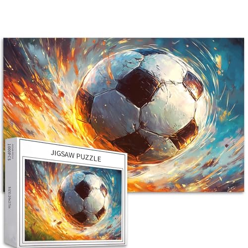Fußballsport-Puzzles für Erwachsene, 1000 Teile, bunt, DIY-Puzzles für Heimdekoration, Geschenke, Familienpuzzle, perfekt für Spieleabende, 68 x 50 cm Fußballsport-Puzzles für Erwachsene, 1000 Teile, bunt, DIY-Puzzles für Heimdekoration, Geschenke, Familienpuzzle, perfekt für Spieleabende, 68 x 50 cm von Generic