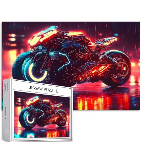 Futuristisches Motorrad-Puzzles für Erwachsene, Punk-Motorrad-Puzzle, 50 × 70 cm, anspruchsvolle Familienaktivitäten, buntes Bastelpuzzle für Heimdekoration, Geschenke, 68 x 50 cm Futuristisches Motorrad-Puzzles für Erwachsene, Punk-Motorrad-Puzzle, 50 × 70 cm, anspruchsvolle Familienaktivitäten, buntes Bastelpuzzle für Heimdekoration, Geschenke, 68 x 50 cm von Generic