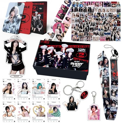 GIDLE 2. Geschenkset, GIDLE-Album, K-Pop-Merchandise, Fotokarten, SOYEO YUQI, Minnie SHUHUA MIYEON-Merch(Black-Minnie) von Generic