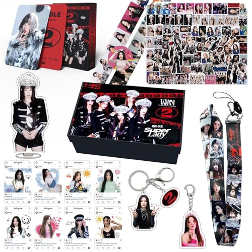 GIDLE 2. Geschenkset, GIDLE-Album, K-Pop-Merchandise, Fotokarten, SOYEO YUQI, Minnie SHUHUA MIYEON-Merch(Black-SHUHUA) von Generic