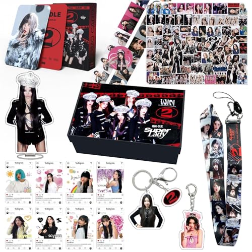 GIDLE 2. Geschenkset, GIDLE-Album, K-Pop-Merchandise, Fotokarten, SOYEO YUQI, Minnie SHUHUA MIYEON-Merch(Black-SOYEO) von Generic