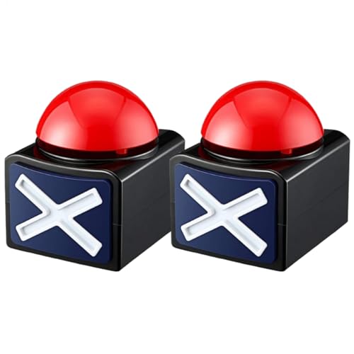 Game Answer Buzzers - 2 Stück lustige Partys Spiel Summer Button mit Licht und Alarmton | Game Show Buzzers Button Box für Trivia Quiz, Familie, Club Carnivals | Got Talent Show Buzzer für Game Answer Buzzers - 2 Stück lustige Partys Spiel Summer Button mit Licht und Alarmton | Game Show Buzzers Button Box für Trivia Quiz, Familie, Club Carnivals | Got Talent Show Buzzer für von Generic