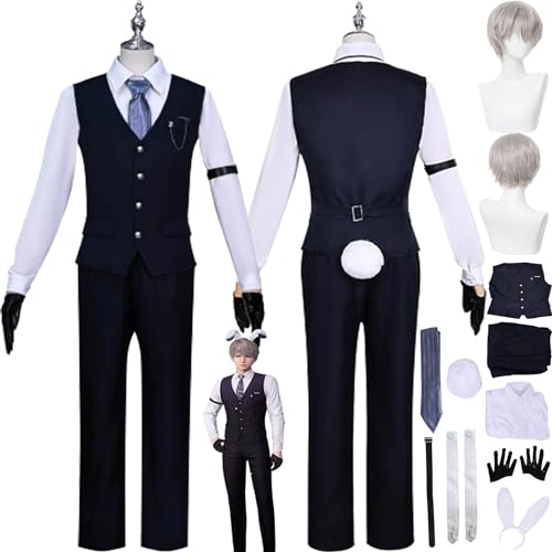 Game Character Xavier Cosplay Costume Outfit Love and Deepspace Zayne Uniform Complete Set Halloween Carnival Dress Up Suit with Wig Headpiece for Men von Generic