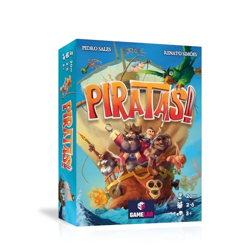 Gamelab - PIRATAS – Das lustige Piratenspiel für Familie und Kinder, Spannend, Lustig und einfach zu Lernen, Brettspiel für 2-6 Spieler ab 8 Jahren von Generic