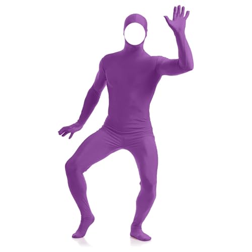 Ganzkörper-Overall für Erwachsene Green Anzuug Unisex Erwachsene Open Face Cosplay Jumpsuit Ganzkörperanzug Tight Damen Herren Ganzkörper Slenderman Kostüm Jugendliche Halloween Party (1-Purple, S) Ganzkörper-Overall für Erwachsene Green Anzuug Unisex Erwachsene Open Face Cosplay Jumpsuit Ganzkörperanzug Tight Damen Herren Ganzkörper Slenderman Kostüm Jugendliche Halloween Party (1-Purple, S) von Generic