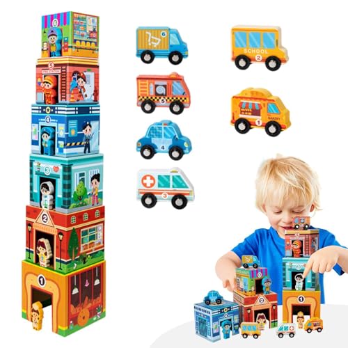 Garage für Spielzeugauto, Holzstadt-Spielset | Holzbausteine Auto Garage Toy Block City,Lernspielzeug, Stadtspielset für Kinder, Früherziehung Garage für Spielzeugauto, Holzstadt-Spielset | Holzbausteine Auto Garage Toy Block City,Lernspielzeug, Stadtspielset für Kinder, Früherziehung von Generic