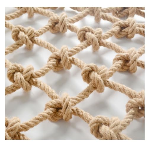 Garten Netting Seilnetz Treppe Balkon Geländer Indoor Sicherheit Schutz Für Kinder Cargo Netze Gartenpflanze Dekoration Jute Hanfnetz Vogel(10mm-12cm,3x3m(9.84X9.84ft)) von Generic