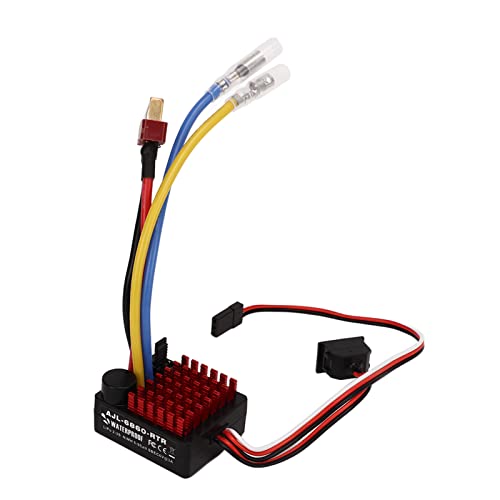 Gebürsteter Esc, AJL 6860 RTR RC Auto Gebürsteter Esc 60A Wasserdichter Elektronischer Geschwindigkeitsregler RC Esc Bürstenloser Motor und Esc für 1/10 RC Car Boat Tank Modelle von Generic