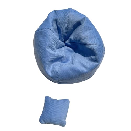 Geeignet für 17 cm Puppen-Mini-Sofa (mit Kissen), weiches faules Puppenhaus-Mini-Sofa, niedliche Möbeldekoration für Puppenhaus-Mini-Sofa-Zubehör zur Ausstellung oder Tne521 (Blue, 10cm) von Generic