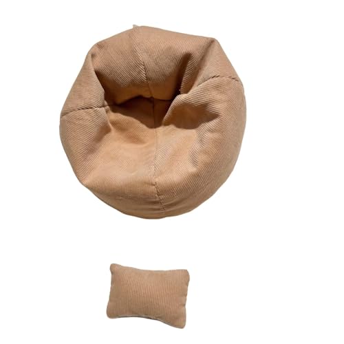 Geeignet für 17 cm Puppen-Mini-Sofa (mit Kissen), weiches faules Puppenhaus-Mini-Sofa, niedliche Möbeldekoration für Puppenhaus-Mini-Sofa-Zubehör zur Ausstellung oder Tne521 (Brown, 10cm) von Generic