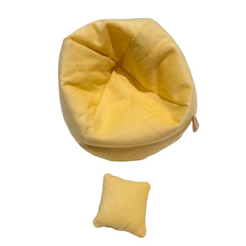 Geeignet für 17 cm Puppen-Mini-Sofa (mit Kissen), weiches faules Puppenhaus-Mini-Sofa, niedliche Möbeldekoration für Puppenhaus-Mini-Sofa-Zubehör zur Ausstellung oder Tne521 (Yellow, 10cm) von Generic