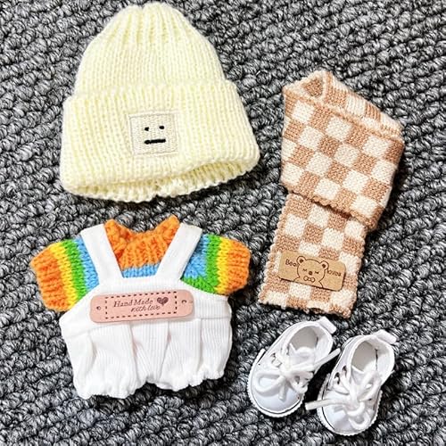 Geeignet für 17 cm große Trend-Puppen-Kleidungsset, Pullover, Gitarre, Xiaoxiangfeng (Regenbogen-Pullover, fünfteiliges Set) von Generic