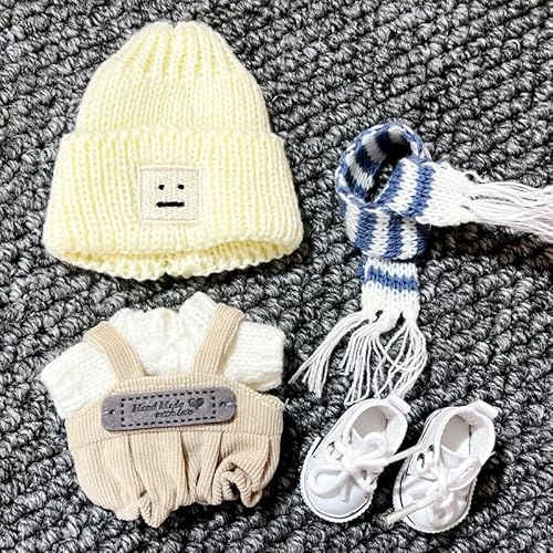 Geeignet für 17 cm große Trendpuppen-Kleidungsset, Pullover, Gitarre, Xiaoxiangfeng (blauer und weißer Schal, fünfteiliges Set) von Generic