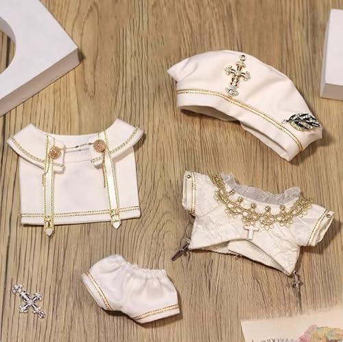 Geeignet für 17 cm große Trendpuppen Royalty Nobility King Court Kleidung Hosen Hut Zepter Umhang Rock (Singing White) von Generic
