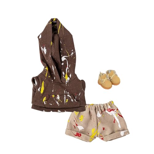 Geeignet für 17 cm trendige Puppen, Spritztinten-Serie, Kleidung, Hosen, Schuhe, Brillen (Splash Ink Brown) von Generic