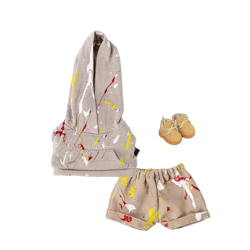 Geeignet für 17 cm trendige Puppen, Spritztinten-Serie, Kleidung, Hosen, Schuhe, Brillen (Splash Ink Khaki) von Generic