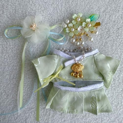 Geeignet für 17 cm trendige Puppen-Kimono, Hanfu Court, ethnische Kleidung, Schuhe (Green Hanfu) von Generic