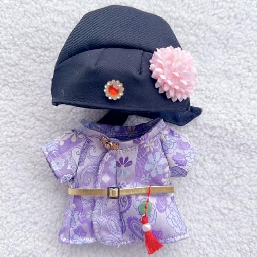 Geeignet für 17 cm trendige Puppen-Kimono, Hanfu Court, ethnische Kleidung, Schuhe (elegantes Lila) von Generic