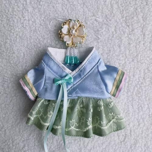Geeignet für 17 cm trendige Puppen-Kimono, Hanfu Court, ethnische Kleidung, Schuhe (hellgrüner Hanbok) von Generic