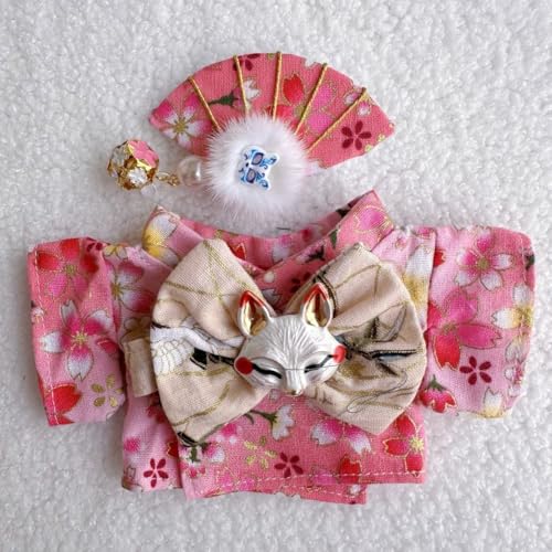 Geeignet für 17 cm trendige Puppen-Kimono, Hanfu Court, ethnische Kleidung, Schuhe (kleiner Kimono mit Blumenmuster) von Generic