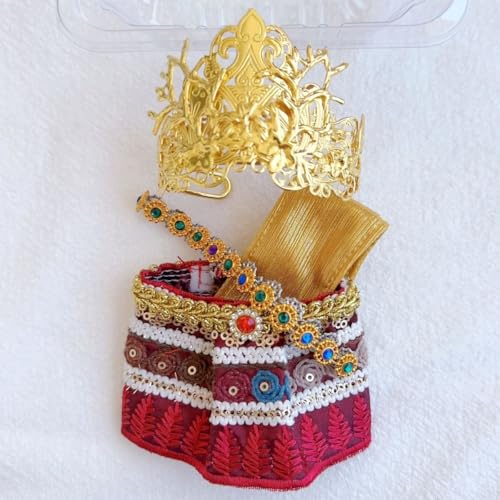 Geeignet für 17 cm trendige Puppen-Kimono, Hanfu Court, ethnische Kleidung, Schuhe (rote thailändische Kleidung) von Generic