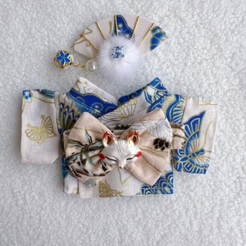 Geeignet für 17 cm trendige Puppen-Kimono, Hanfu Court, ethnische Kleidung, Schuhe (weißer Schmetterling-Kimono) von Generic