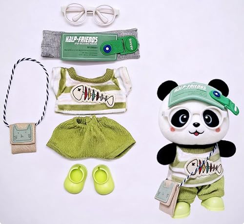 Geeignet für 17 cm trendige Puppenkleidung, Hosen, Röcke, Brillen, Hüte, Schuhe, Kopfhörer-Zubehör (Fischgräten-Set, Regenstiefel und Brille) von Generic