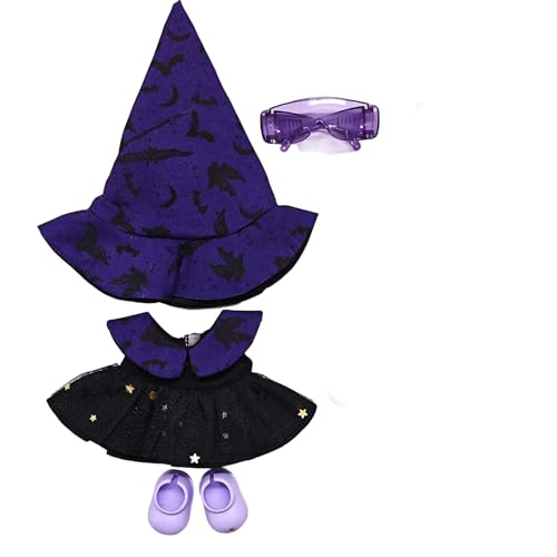 Geeignet für 17 cm trendige Puppenkleidung, Hosen, Röcke, Brillen, Hüte, Schuhe, Kopfhörer-Zubehör (Halloween, lila, Anzugbrille) von Generic