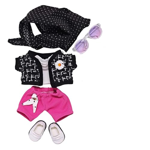 Geeignet für 17 cm trendige Puppenkleidung, Hosen, Röcke, Brillen, Hüte, Schuhe, Kopfhörer-Zubehör (Hanxing G, 6-teiliges Set) von Generic