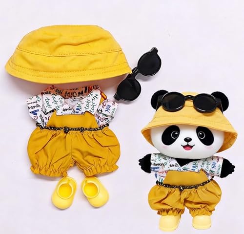 Geeignet für 17 cm trendige Puppenkleidung, Hosen, Röcke, Brillen, Hüte, Schuhe, Kopfhörer-Zubehör (Mutter- und Kinder-T-Shirt + Sonnenbrille, 4-teiliges Set) von Generic