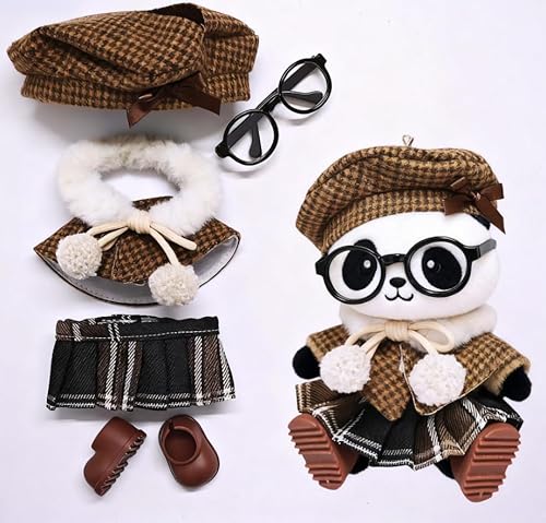 Geeignet für 17 cm trendige Puppenkleidung, Hosen, Röcke, Brillen, Hüte, Schuhe, Kopfhörer-Zubehör (Umhangrock, 6-teiliges Set) von Generic