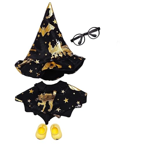 Geeignet für 17 cm trendige Puppenkleidung, Hosen, Röcke, Brillen, Hüte, Schuhe, Kopfhörer-Zubehör (goldene Halloween-Brille) von Generic